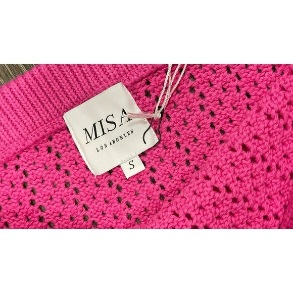 Misa $385 Laya Skirt & Bandeau Tube Top Crochet Flamingo Pink Small NWT - Picture 7 of 7